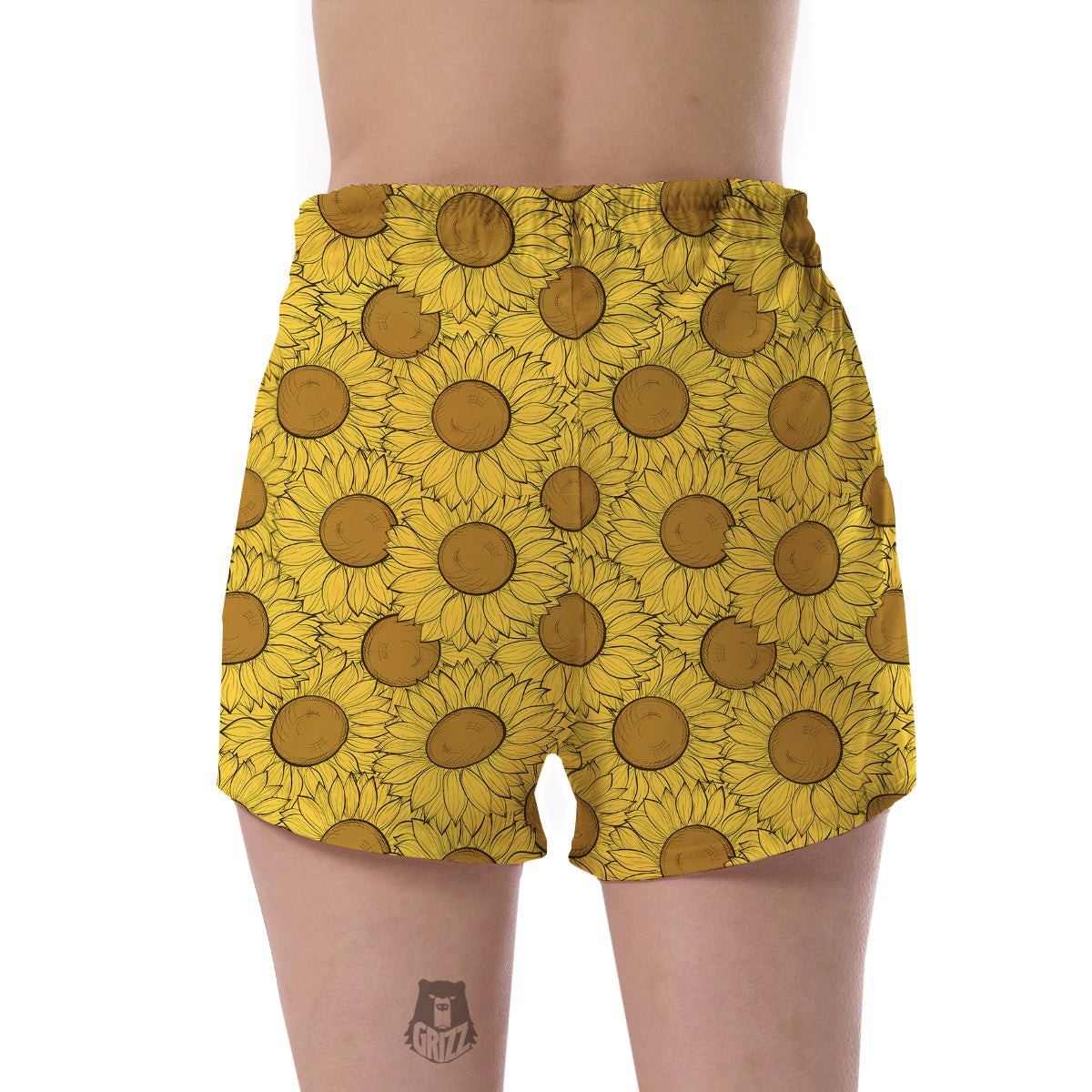 Sunflower Drawing Print Pattern Women's Shorts-grizzshop