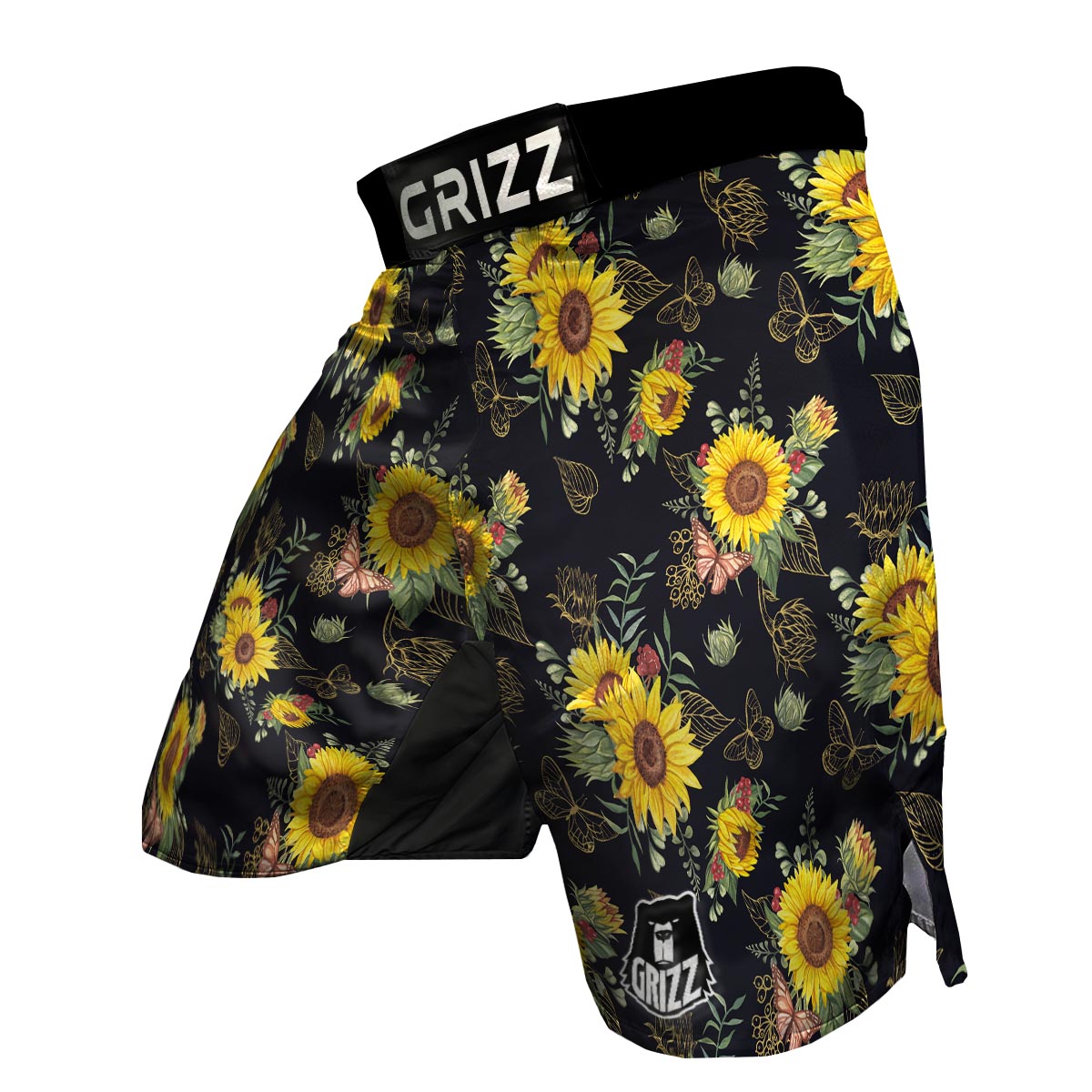 Sunflower Field Print Pattern MMA Shorts-grizzshop