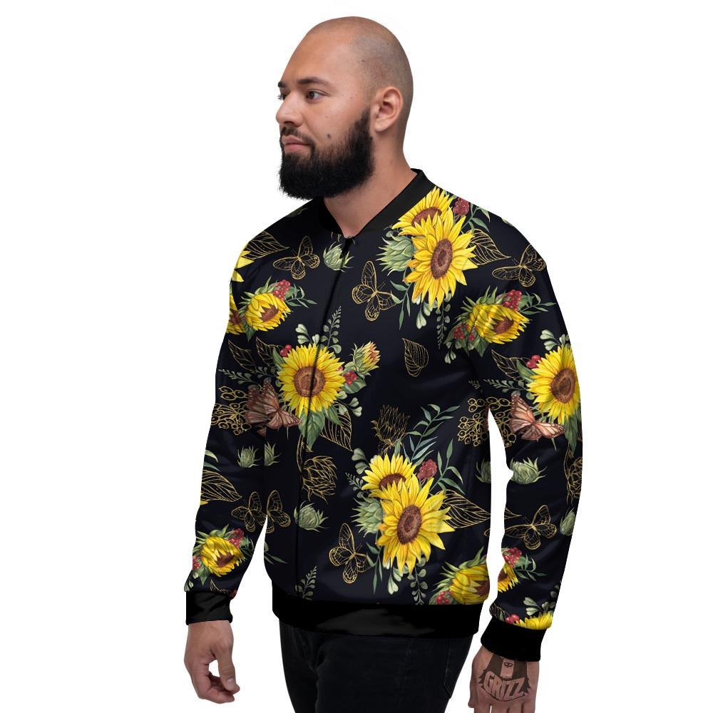 Sunflower Field Print Pattern Men's Bomber Jacket-grizzshop