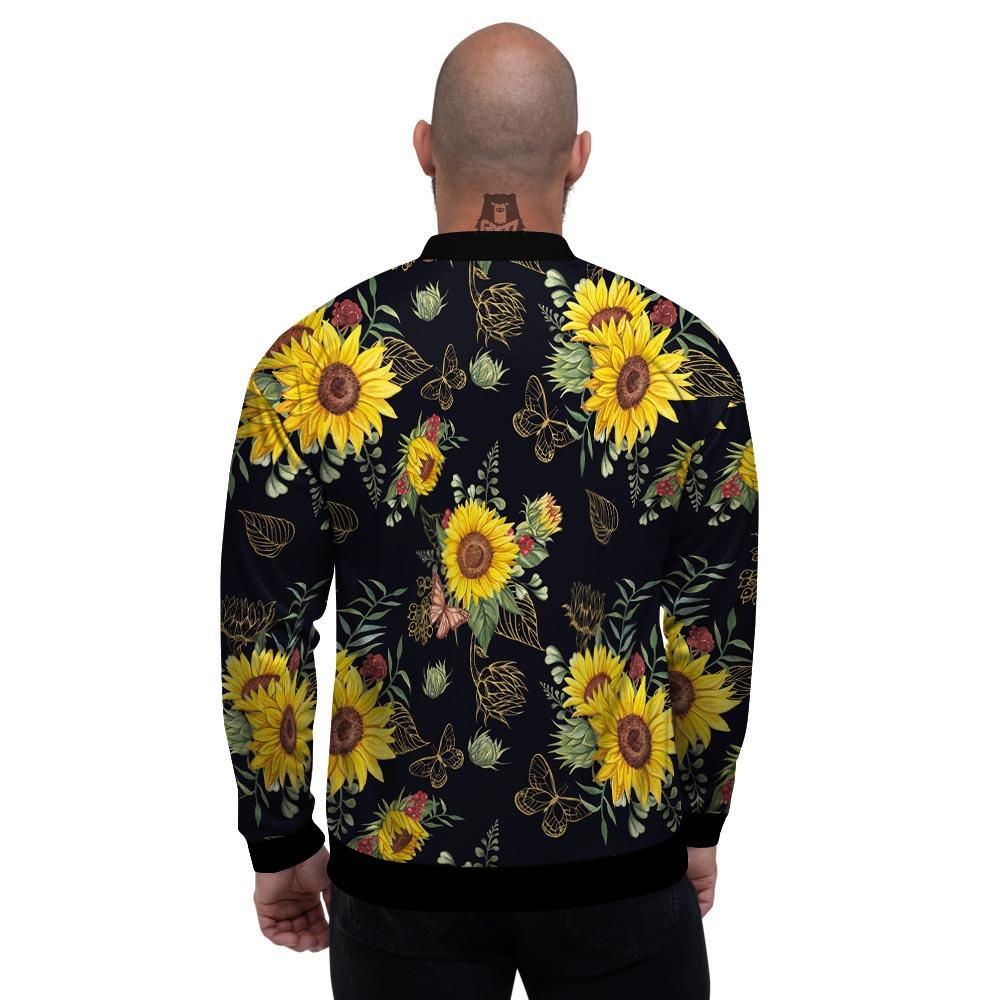 Sunflower Field Print Pattern Men's Bomber Jacket-grizzshop