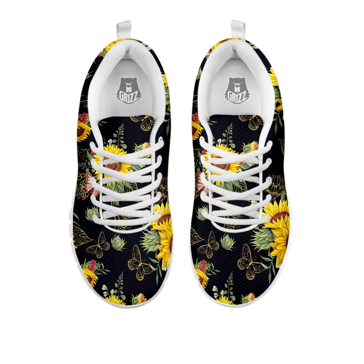 Sunflower Field Print Pattern White Sneaker-grizzshop