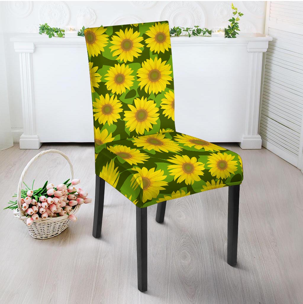 Sunflower Flower Print Chair Cover-grizzshop