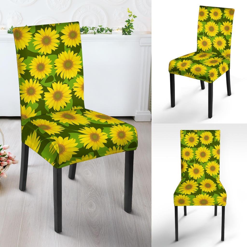 Sunflower Flower Print Chair Cover-grizzshop