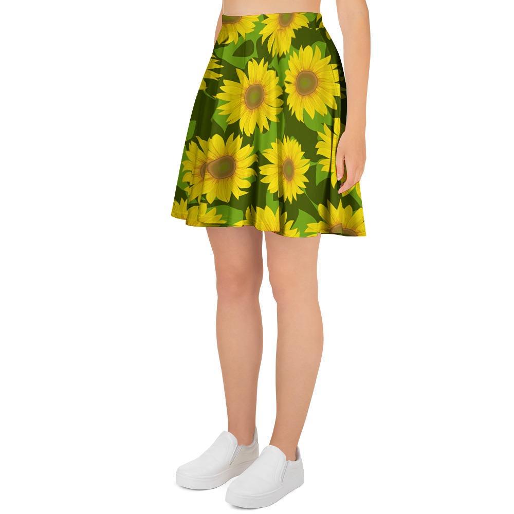 Sunflower Flower Print Women's Skirt-grizzshop