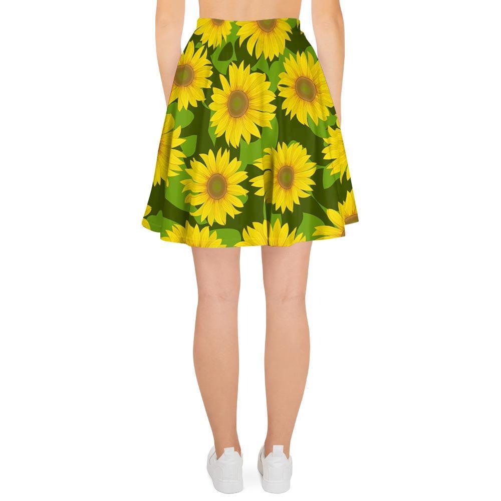 Sunflower Flower Print Women's Skirt-grizzshop
