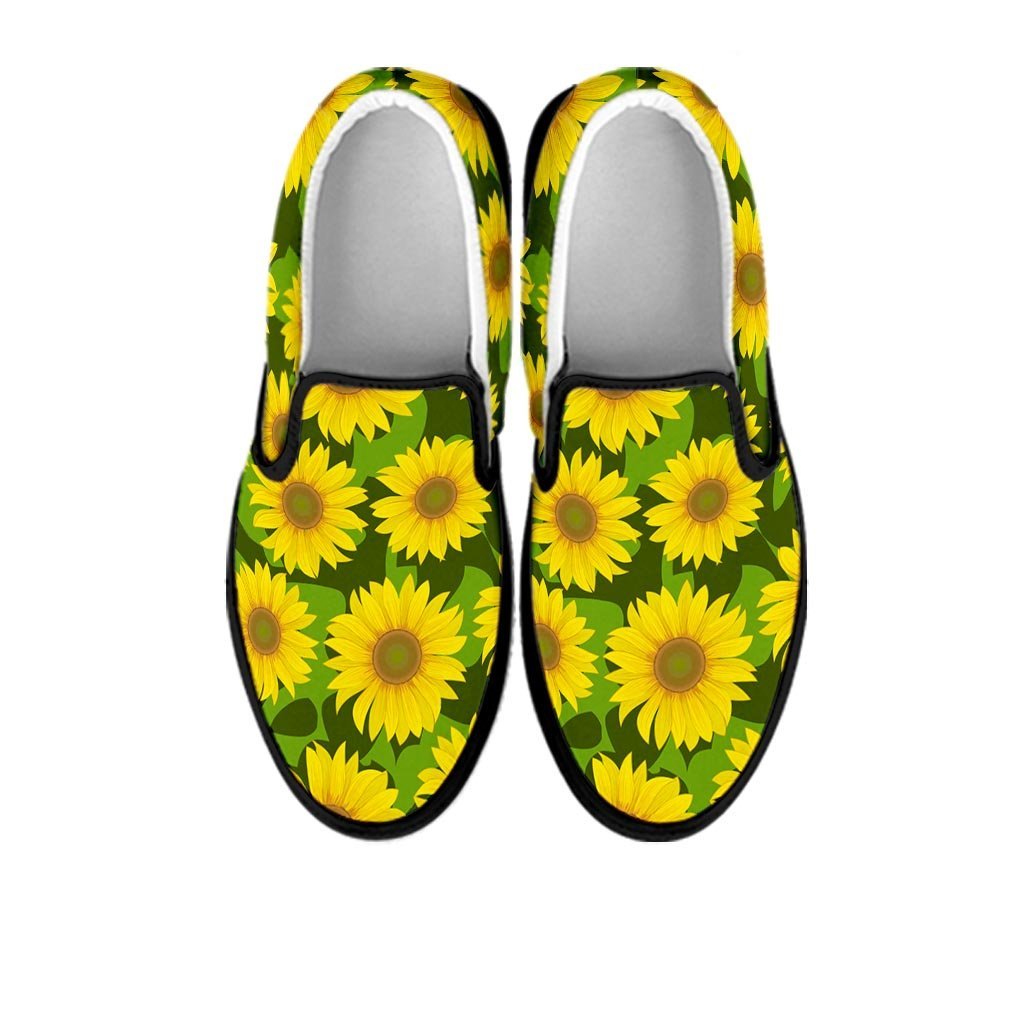 Sunflower Flower Print Women's Slip On Sneakers-grizzshop
