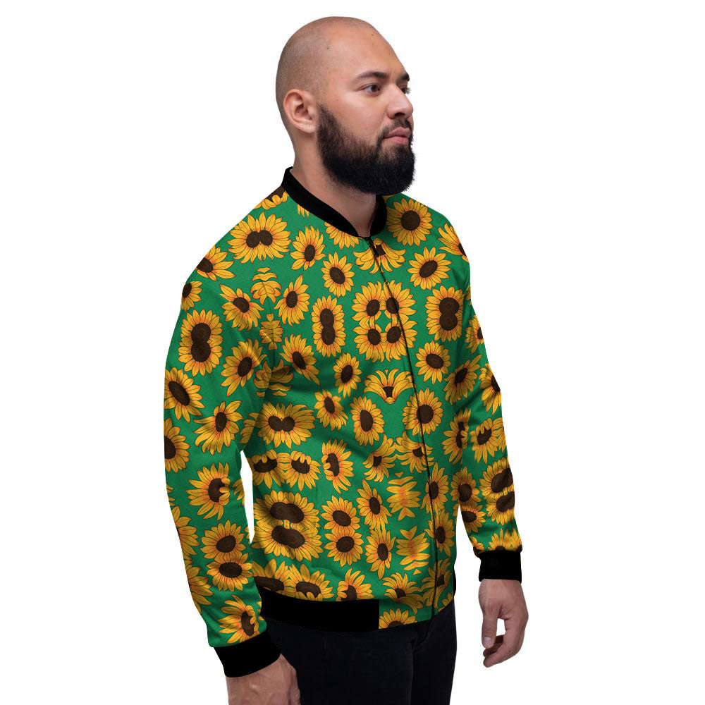 Sunflower Green Print Pattern Men's Bomber Jacket-grizzshop