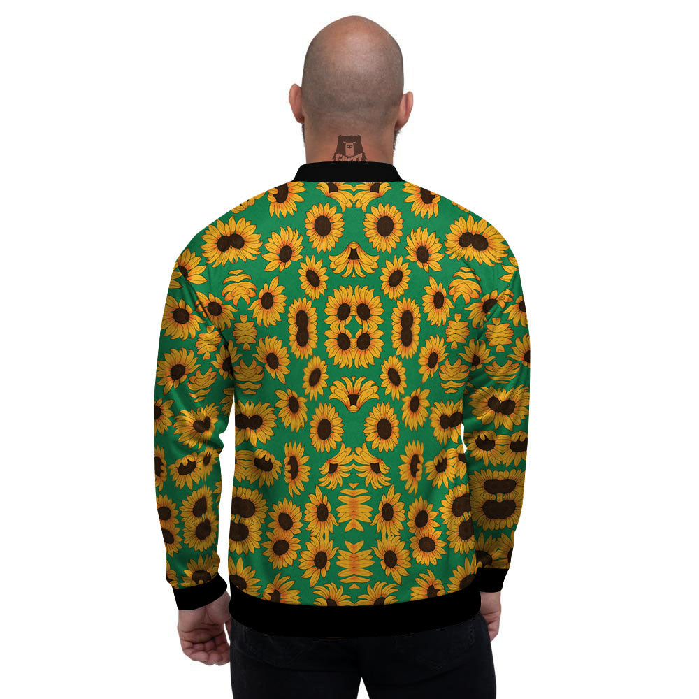 Sunflower Green Print Pattern Men's Bomber Jacket-grizzshop