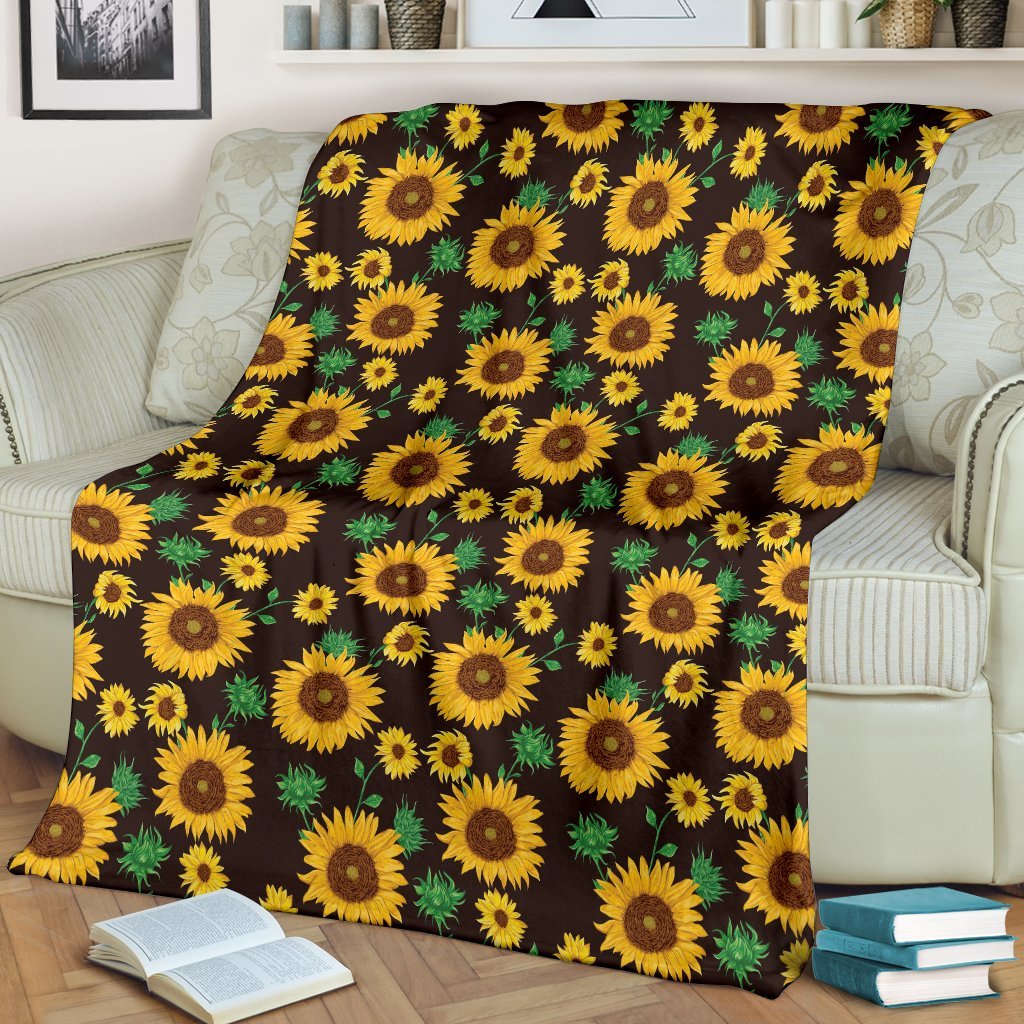 Sunflower Pattern Print Blanket-grizzshop