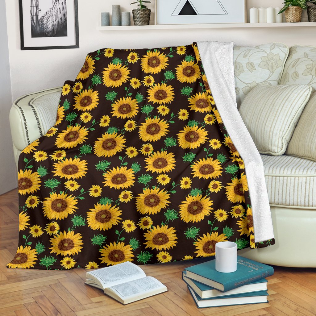 Sunflower Pattern Print Blanket-grizzshop