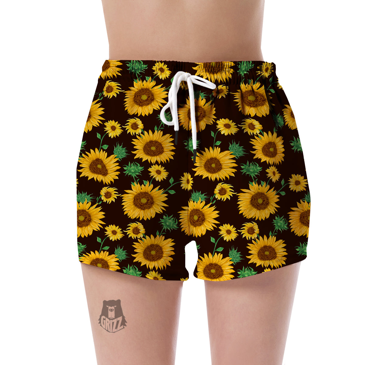 Sunflower Pattern Print Women's Shorts-grizzshop