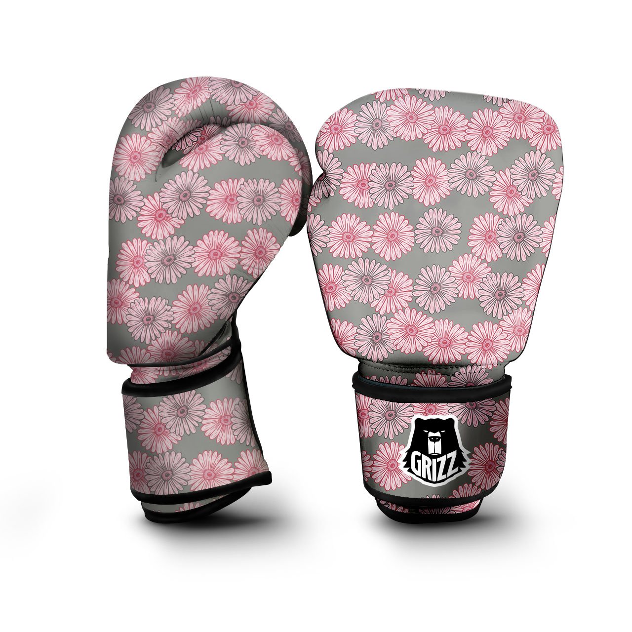 Sunflower Pink Print Pattern Boxing Gloves-grizzshop