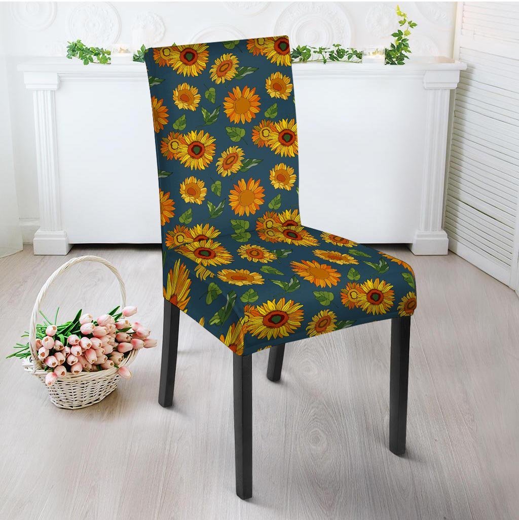 Sunflower Print Chair Cover-grizzshop