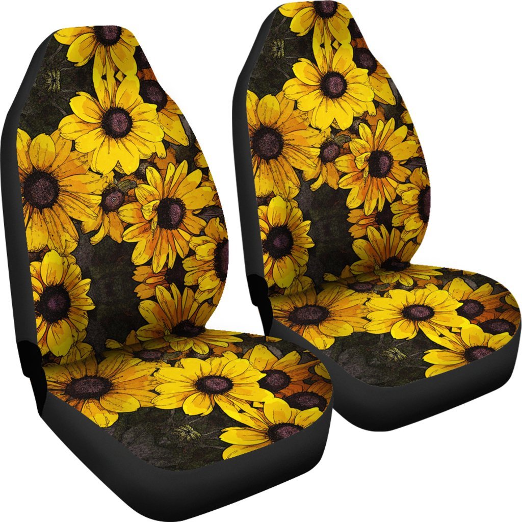 Sunflower Print Pattern Universal Fit Car Seat Cover-grizzshop