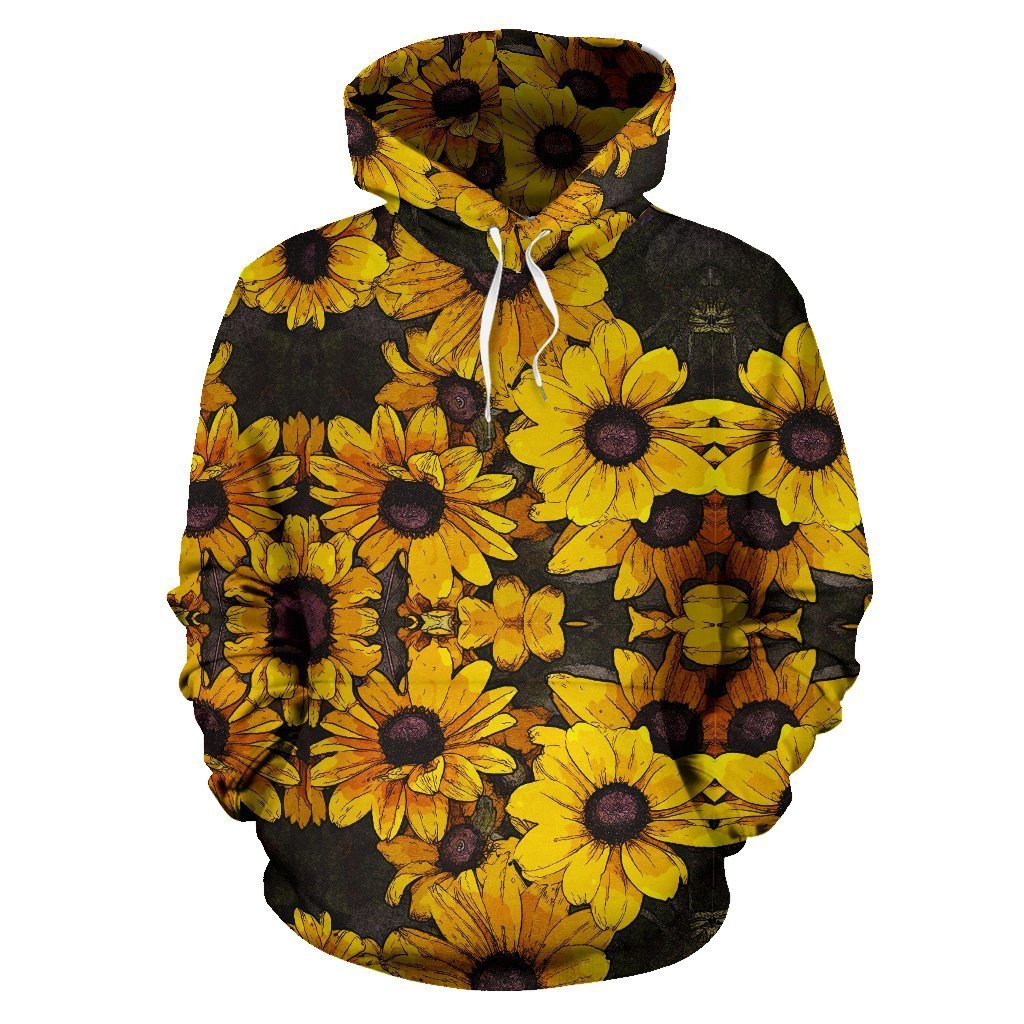 Sunflower Print Pattern Women Men Pullover Hoodie-grizzshop