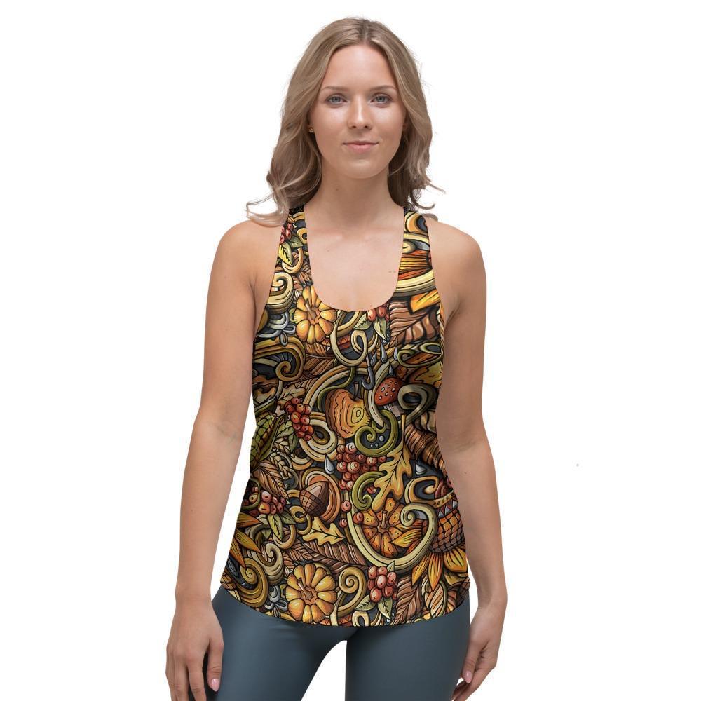 Sunflower Psychedelic Women's Racerback Tank Top-grizzshop