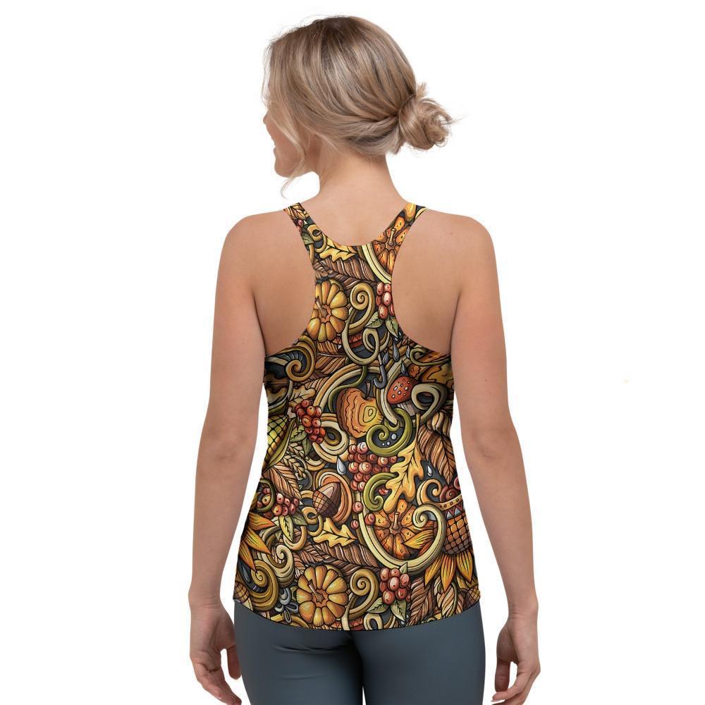 Sunflower Psychedelic Women's Racerback Tank Top-grizzshop
