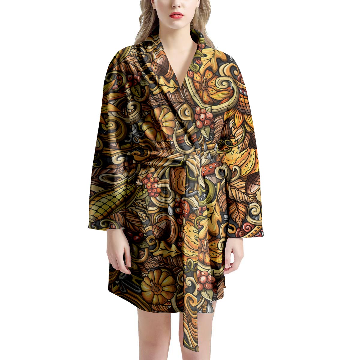 Sunflower Psychedelic Women's Robe-grizzshop