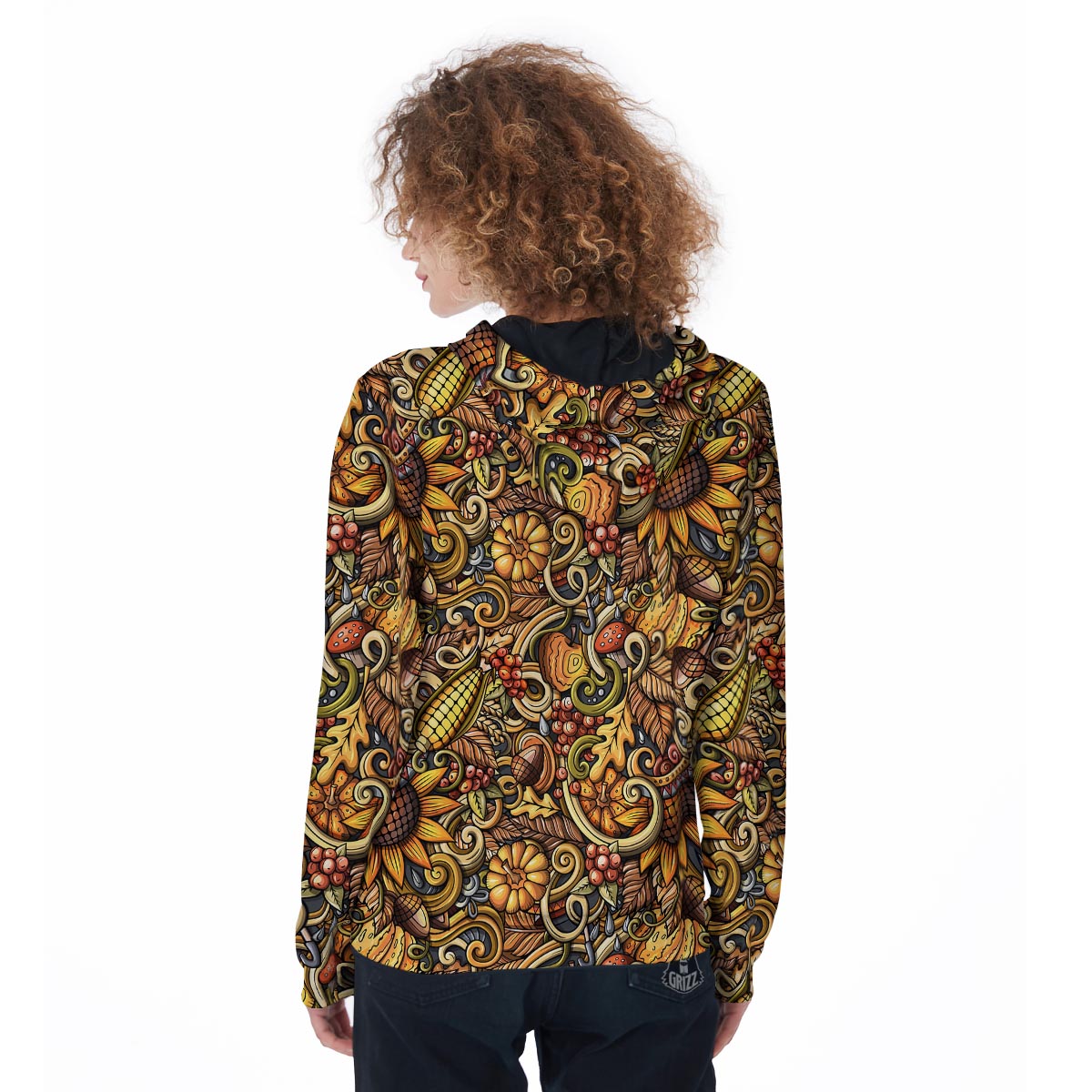 Sunflower Psychedelic Women's Zip Up Hoodie-grizzshop