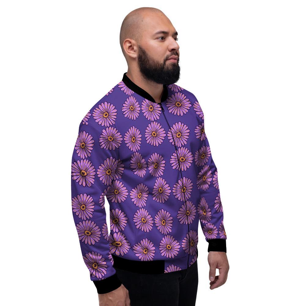 Sunflower Purple Print Pattern Men's Bomber Jacket-grizzshop