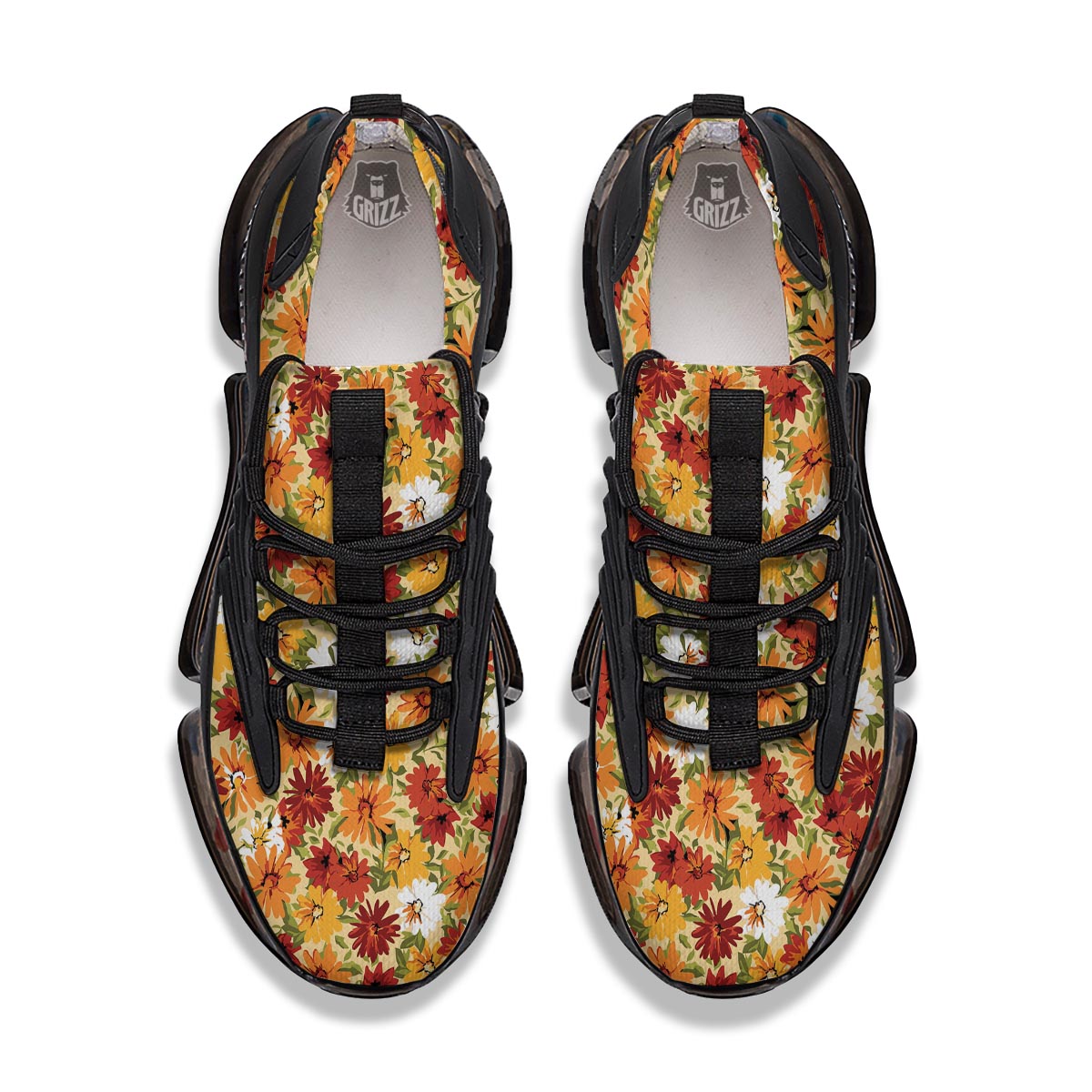 Sunflower Red Print Pattern Black Gym Shoes-grizzshop