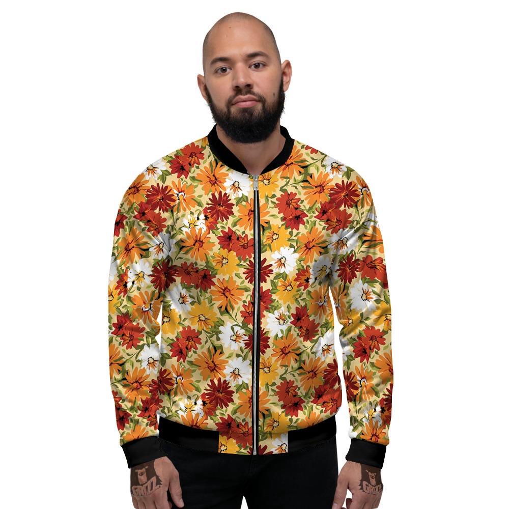 Sunflower Red Print Pattern Men's Bomber Jacket-grizzshop