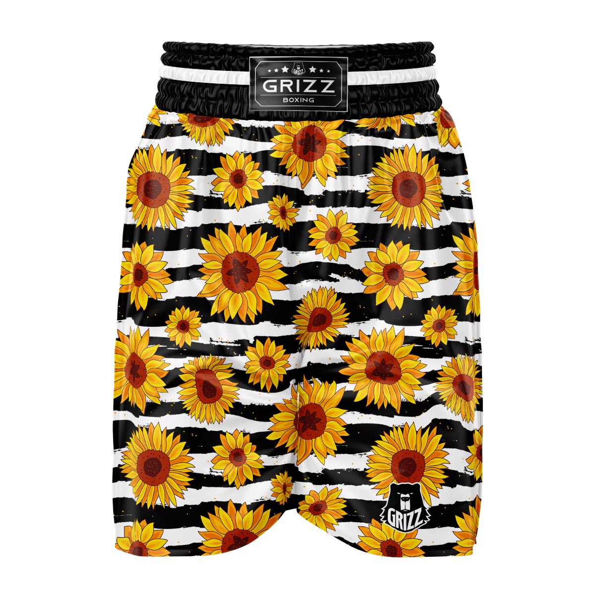 Sunflower Stripe Print Pattern Boxing Shorts-grizzshop