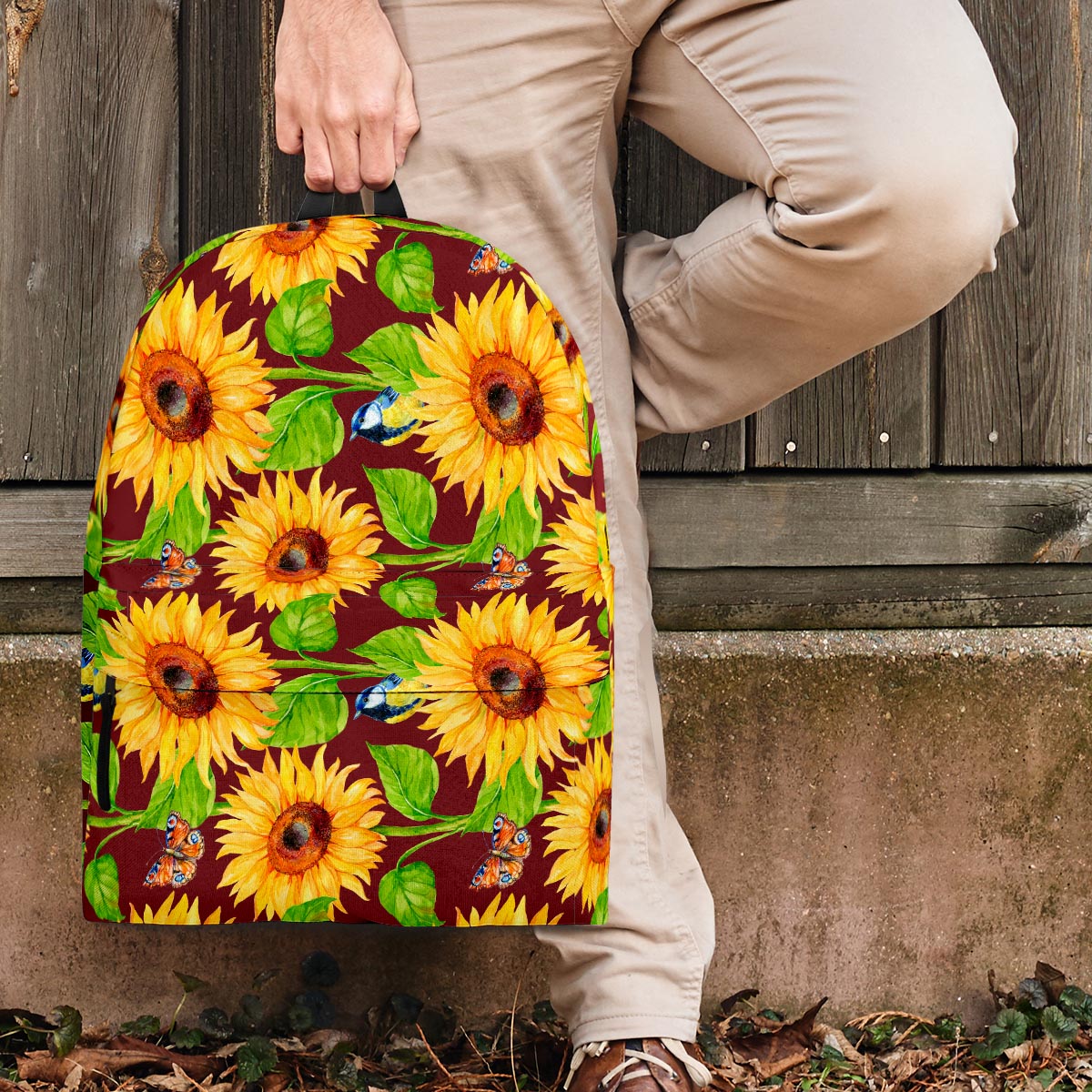 Sunflower With Bird And Butterfly Backpack-grizzshop