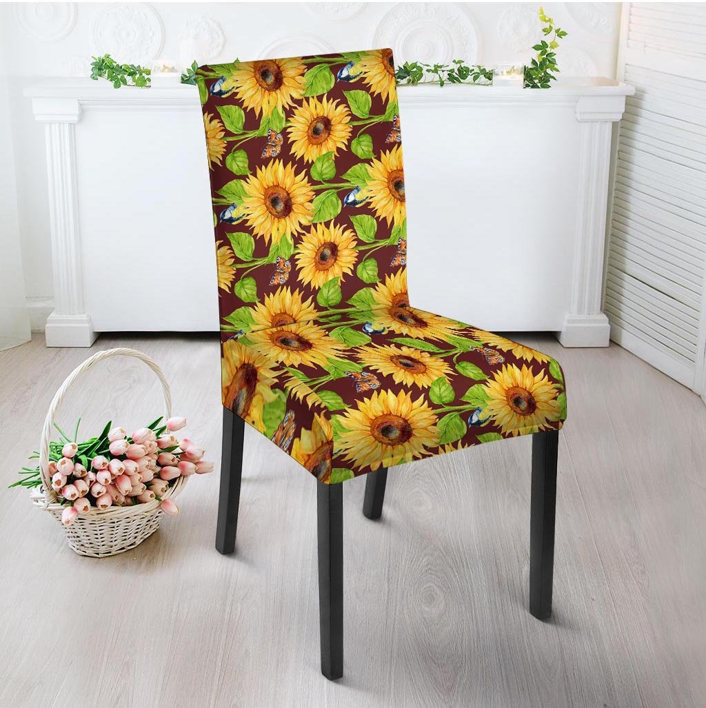 Sunflower With Bird And Butterfly Chair Cover-grizzshop