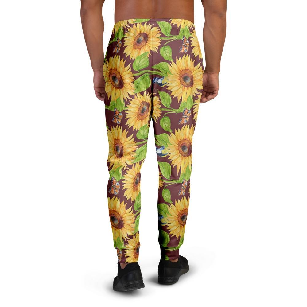 Sunflower With Bird And Butterfly Men's Joggers-grizzshop