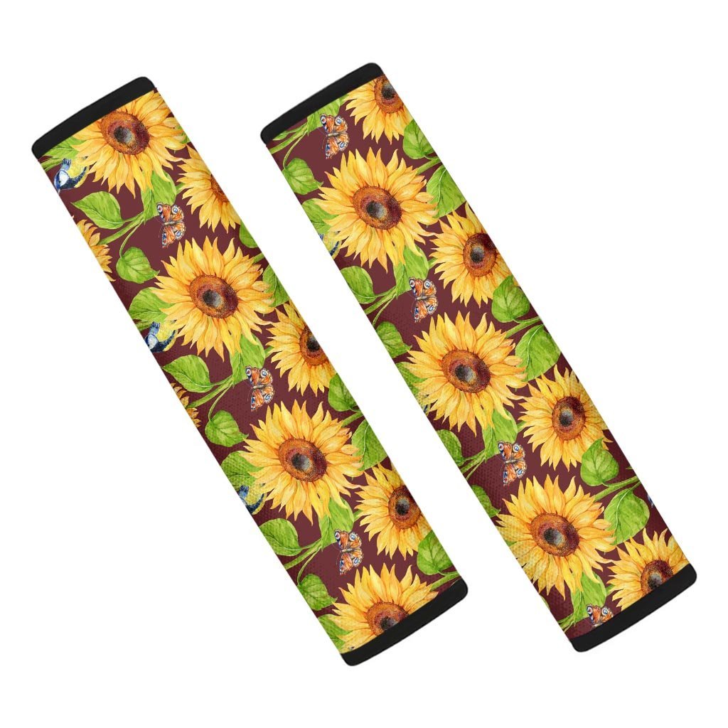 Sunflower With Bird And Butterfly Seat Belt Cover-grizzshop