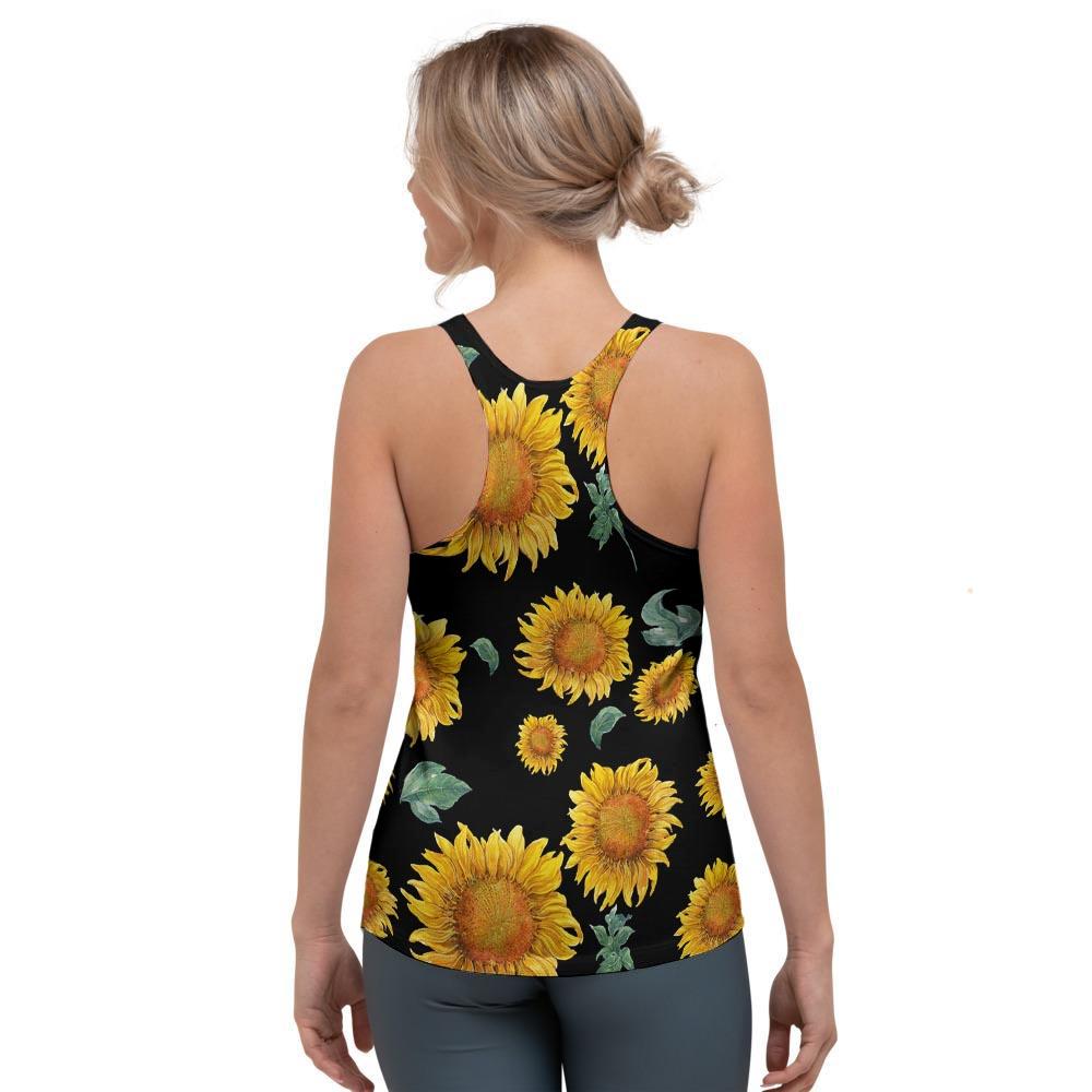 Sunflower Women's Racerback Tank Top-grizzshop