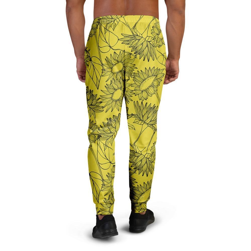 Sunflower Yellow Print Men's Joggers-grizzshop