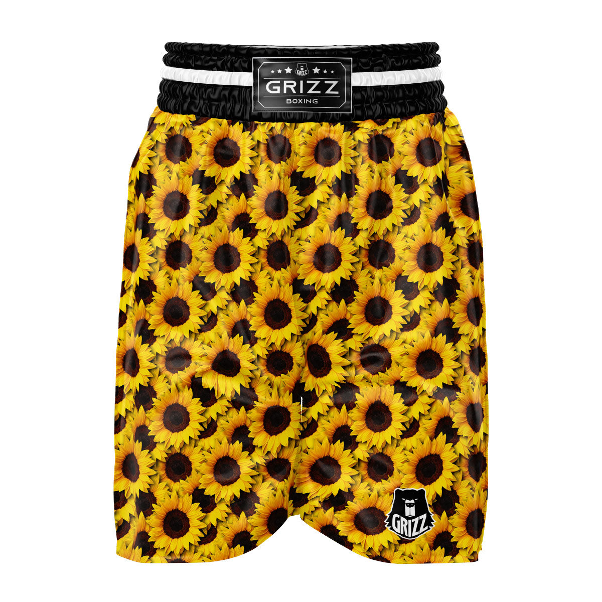 Sunflower Yellow Print Pattern Boxing Shorts-grizzshop