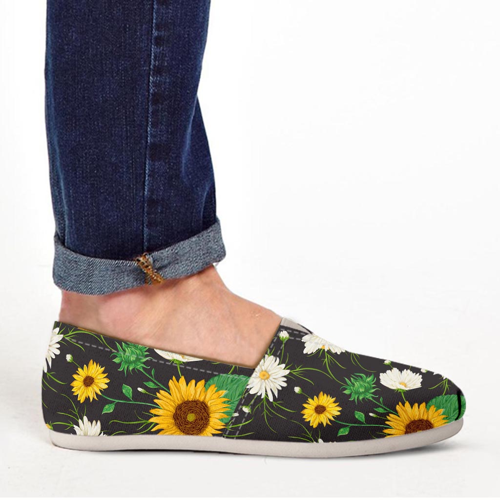 Sunflower And Chamomile Canvas Shoes-grizzshop