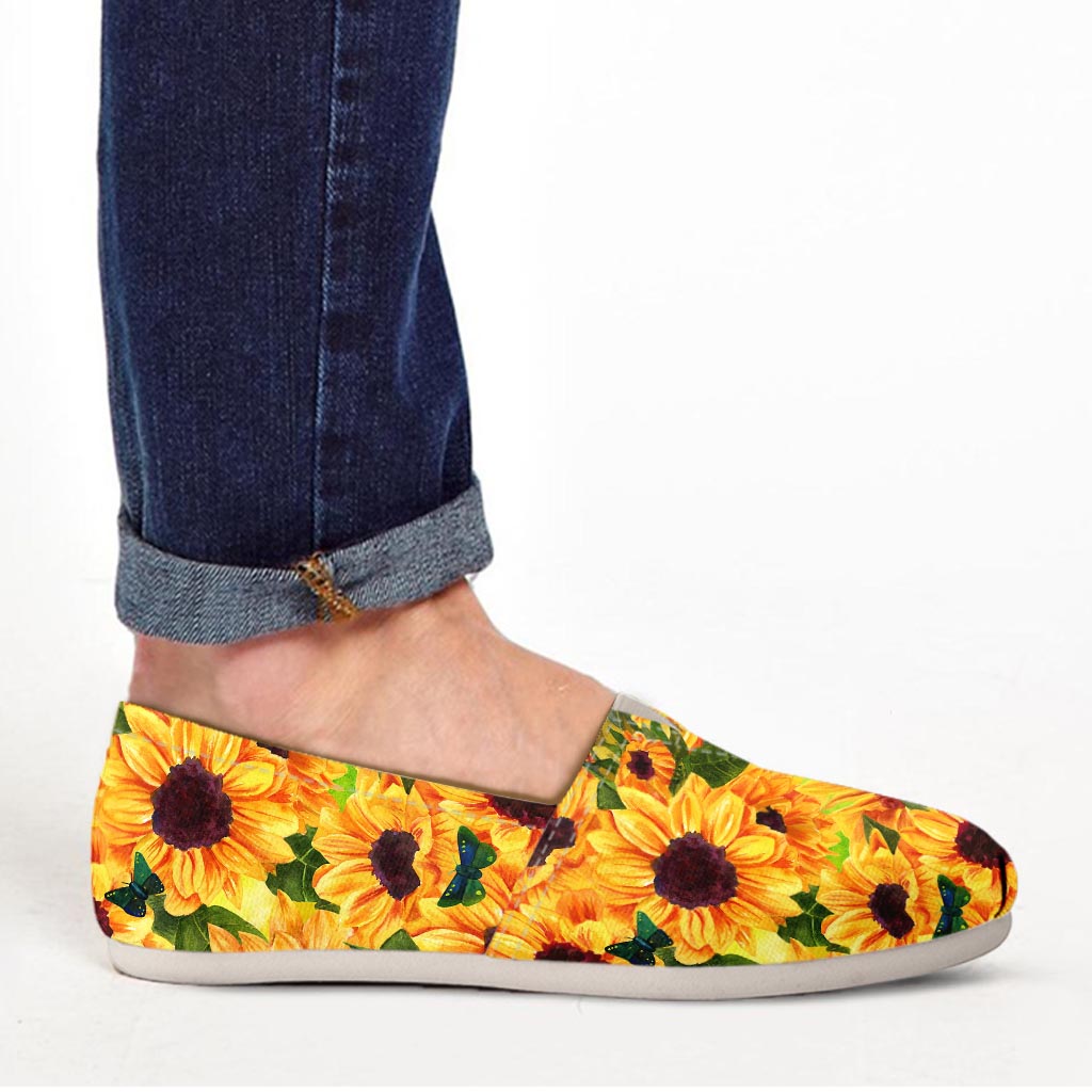 Sunflower Butterfly Canvas Shoes-grizzshop
