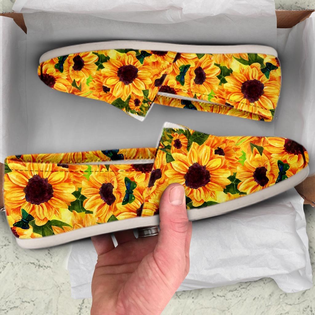 Sunflower Butterfly Canvas Shoes-grizzshop