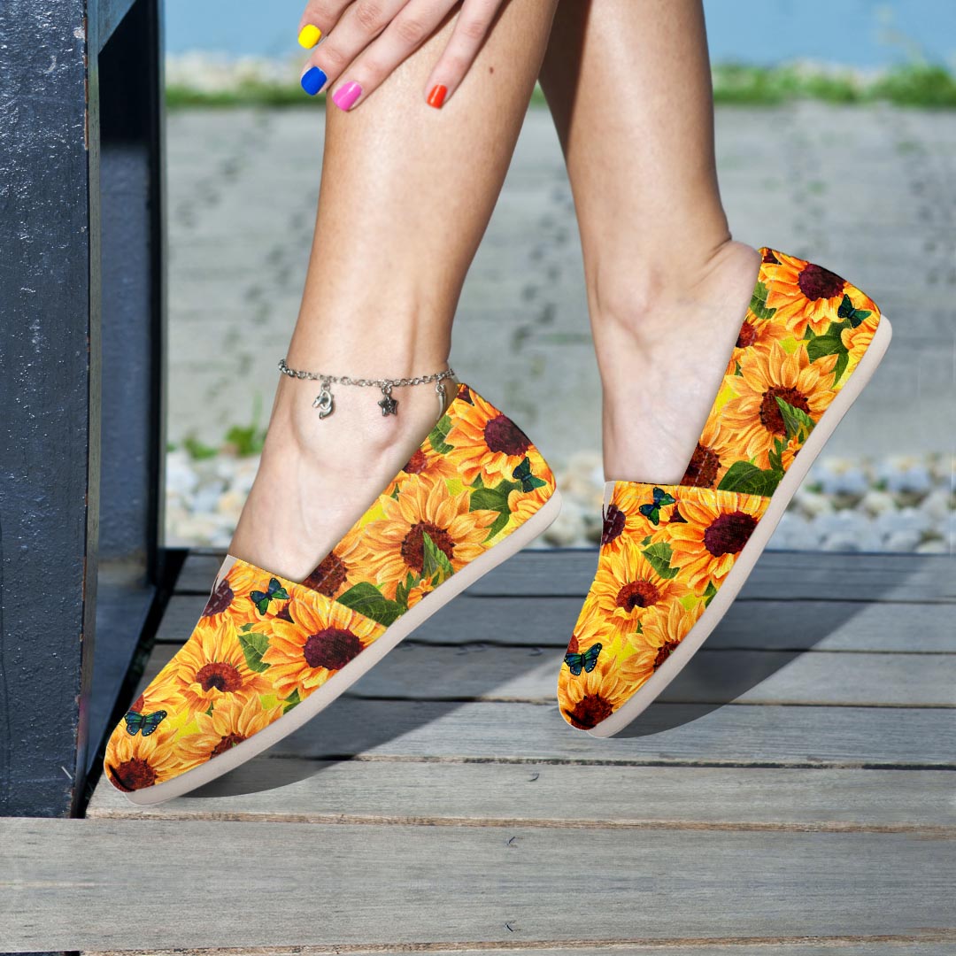 Sunflower Butterfly Canvas Shoes-grizzshop