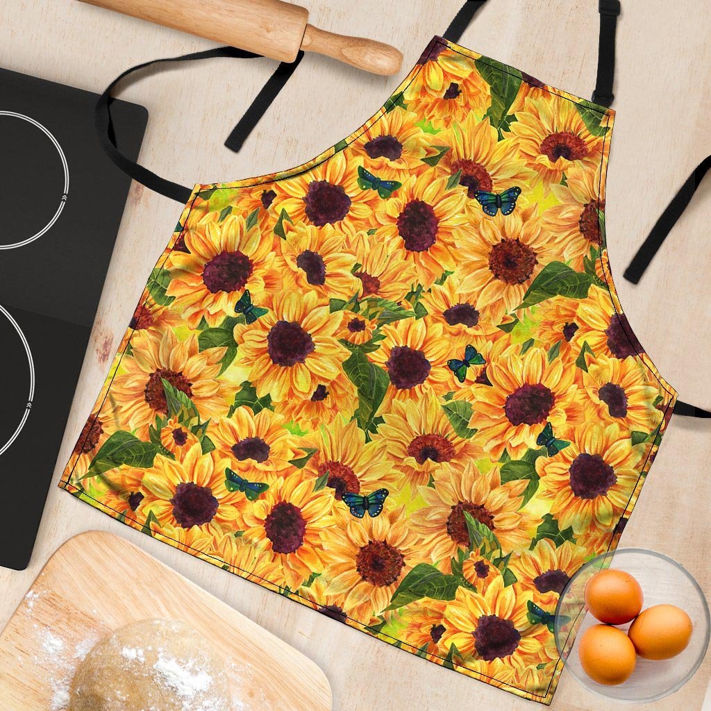 Sunflower Butterfly Women's Apron-grizzshop