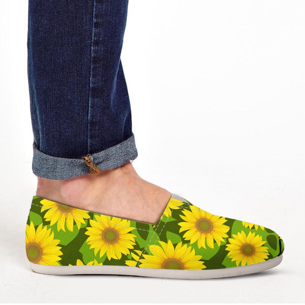 Sunflower Flower Print Canvas Shoes-grizzshop