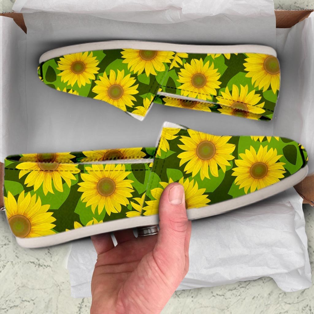 Sunflower Flower Print Canvas Shoes-grizzshop