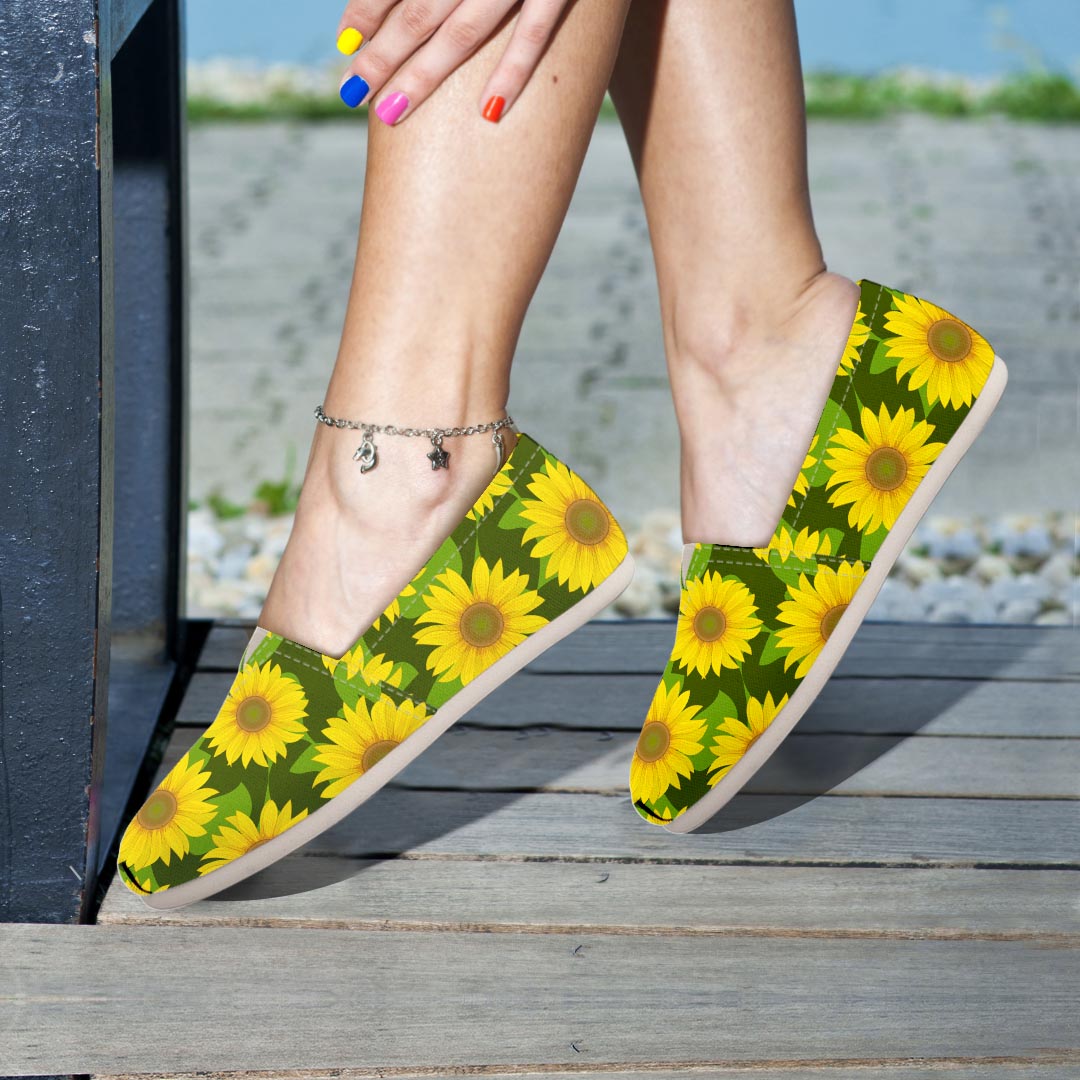 Sunflower Flower Print Canvas Shoes-grizzshop
