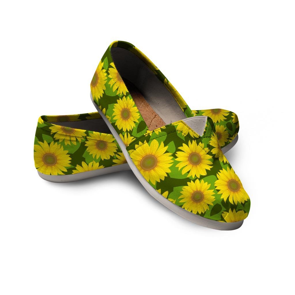 Sunflower Flower Print Canvas Shoes-grizzshop