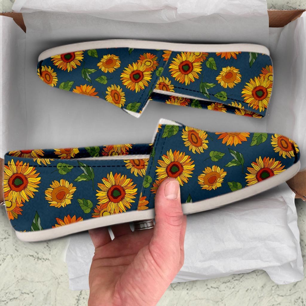 Sunflower Print Canvas Shoes-grizzshop