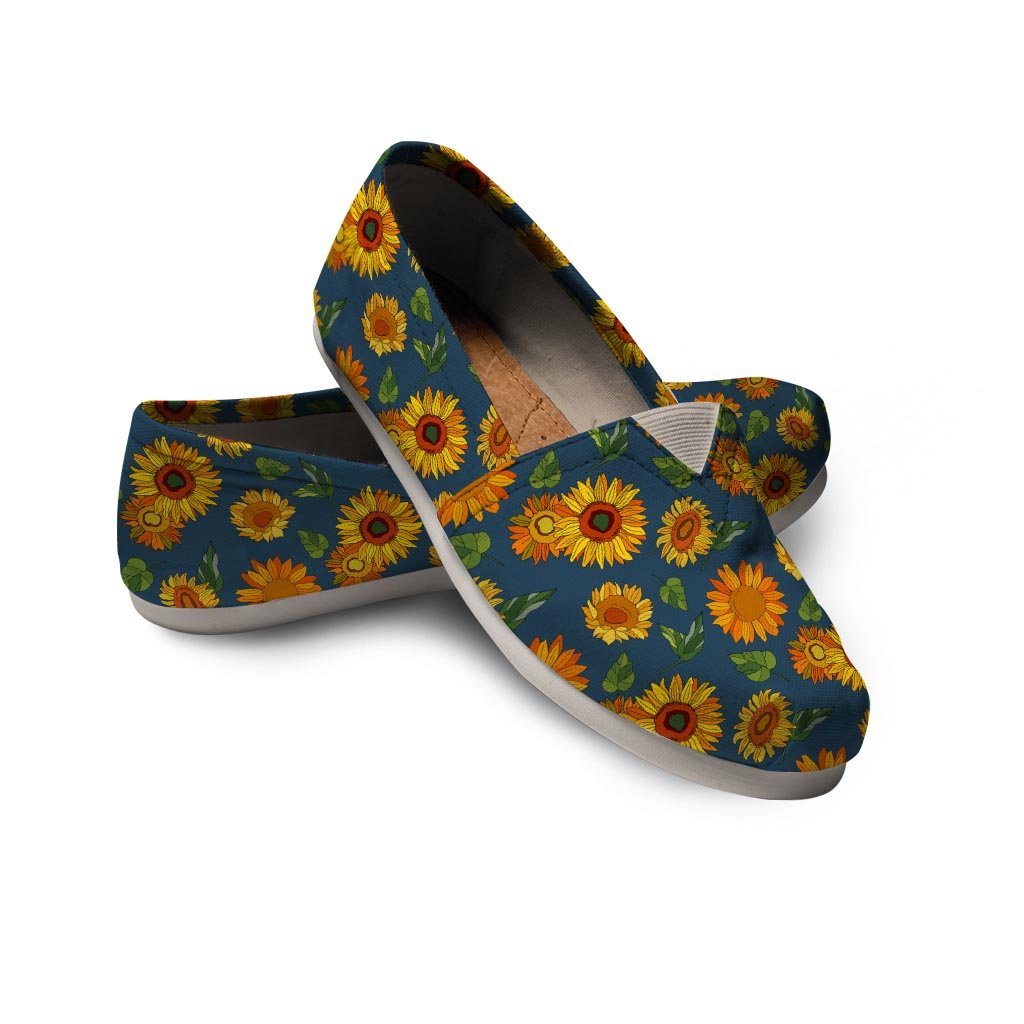 Sunflower Print Canvas Shoes-grizzshop