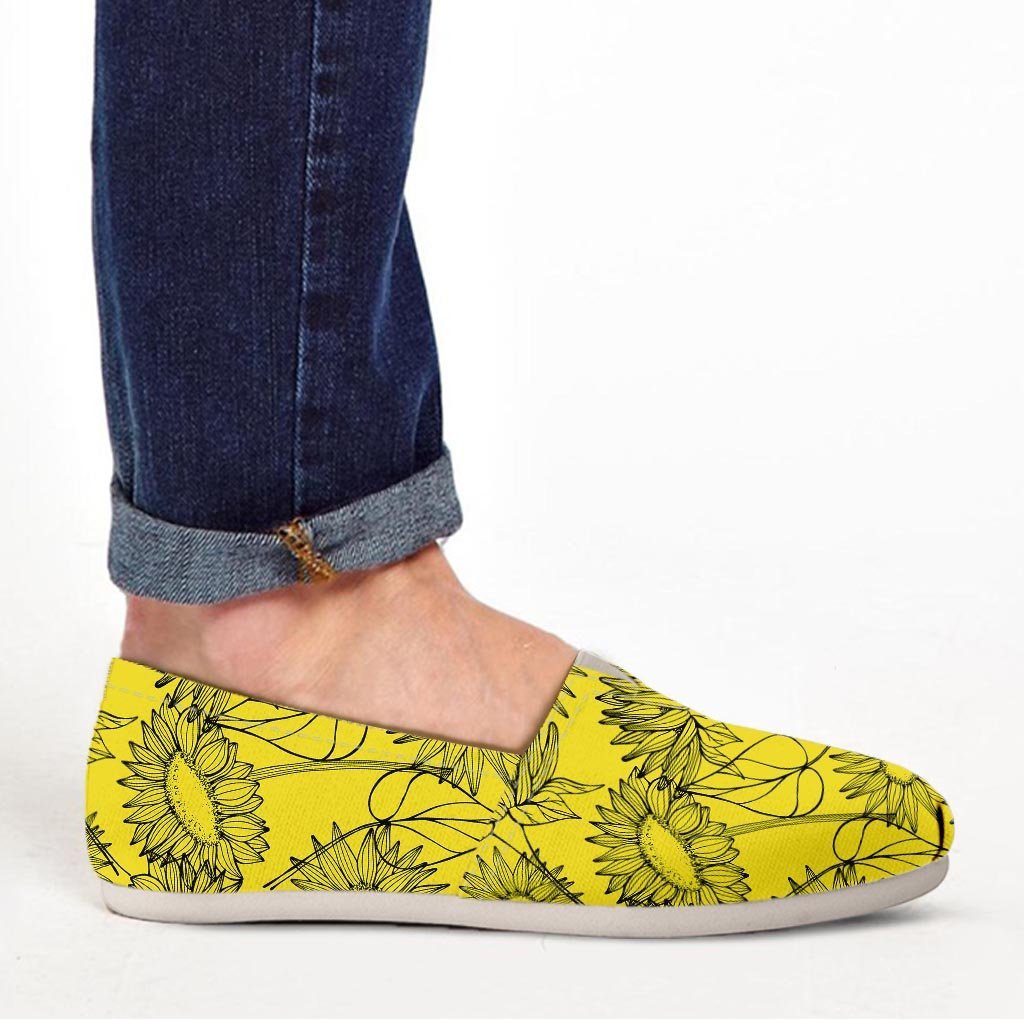 Sunflower Yellow Print Canvas Shoes-grizzshop