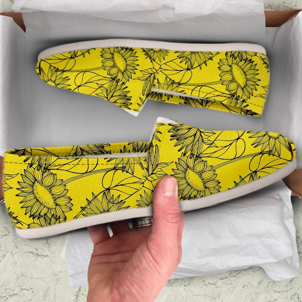 Sunflower Yellow Print Canvas Shoes-grizzshop
