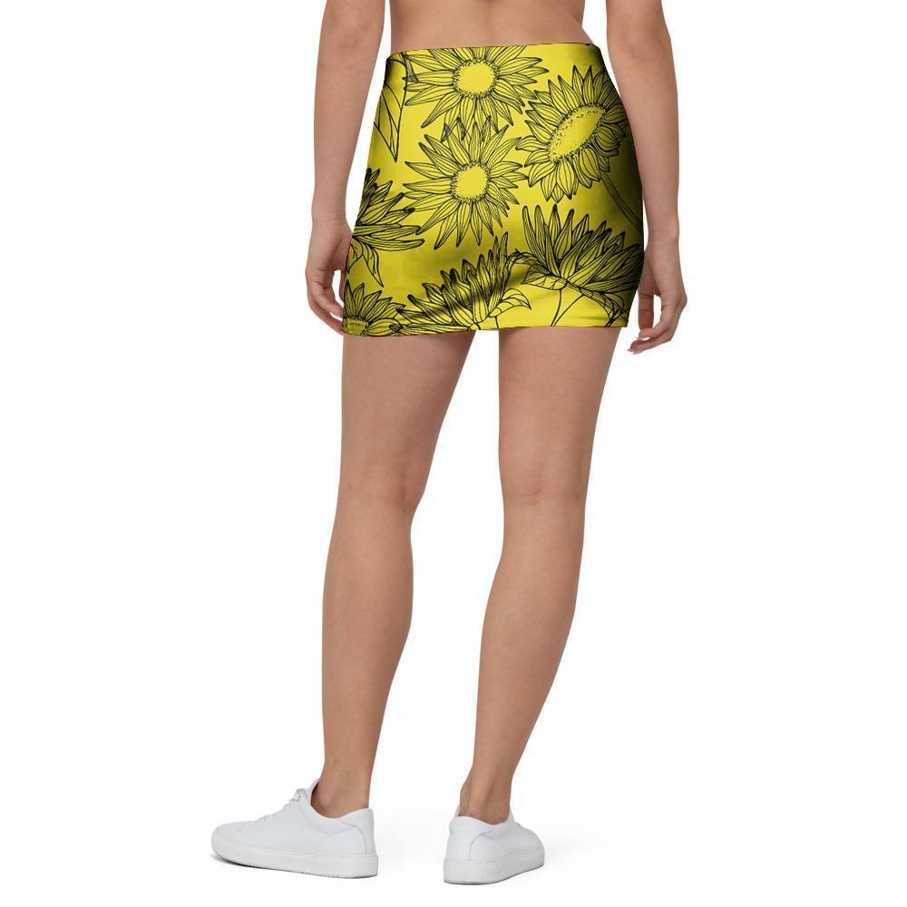 Sunflower Yellow Print Mini Skirt-grizzshop