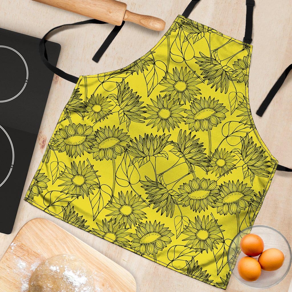 Sunflower Yellow Print Women's Apron-grizzshop
