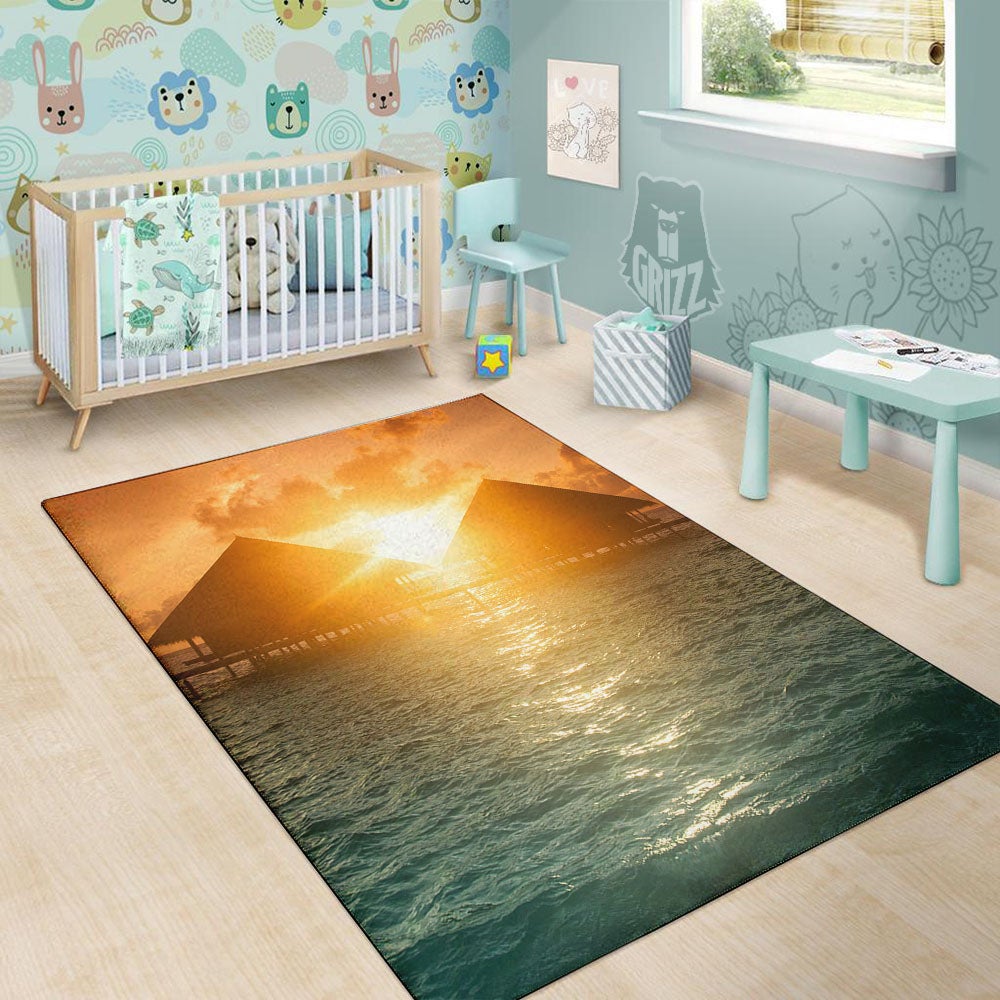Sunset Maldives Print Floor Mat-grizzshop
